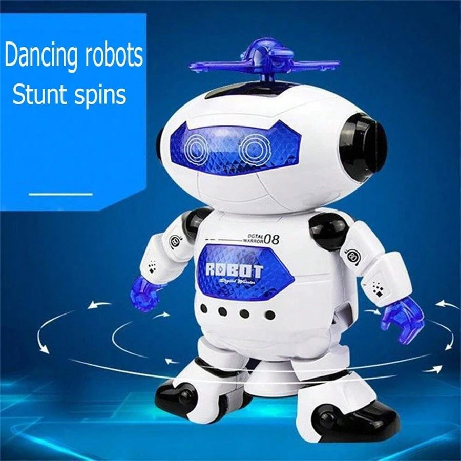 Intelligent dancing robot toy with 360 ° rotation and light effect electric toy, fun interactive game for children aged 14 and a