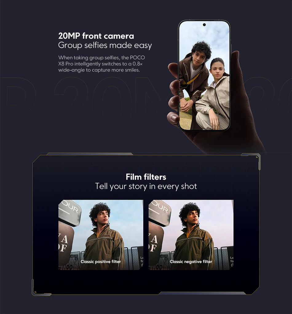 Global Version Xiaomi POCO X8 Pro 5G Mobile 120Hz Ultra-Bright AMOLED Display Smartphone 1.5K Dimensity 8500-Ultra NFC 50MP