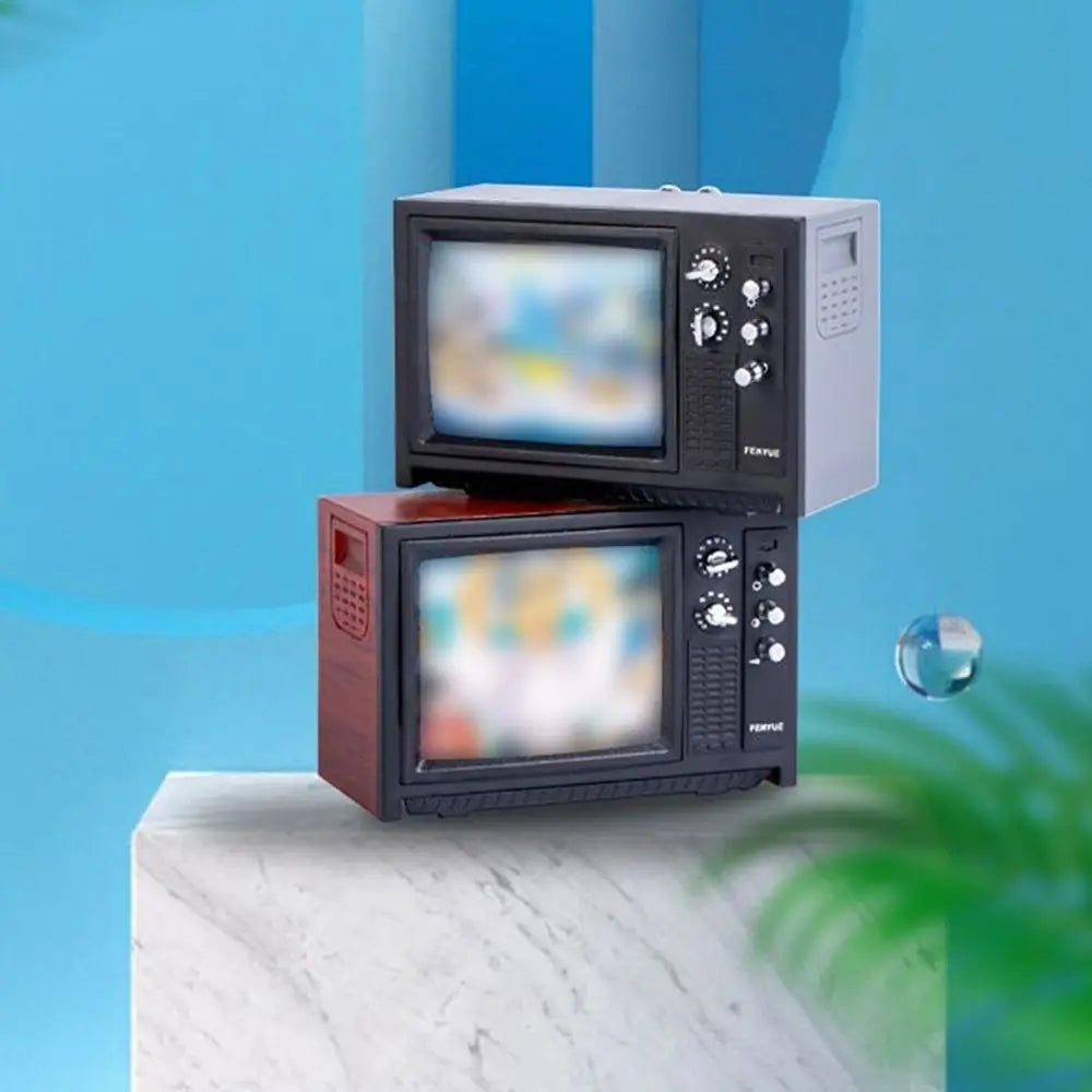Television Ornaments Miniature Simulation Furniture 1:12 DollHouse Mini Retro Portable TV Toy For BJD Doll Room Decoration