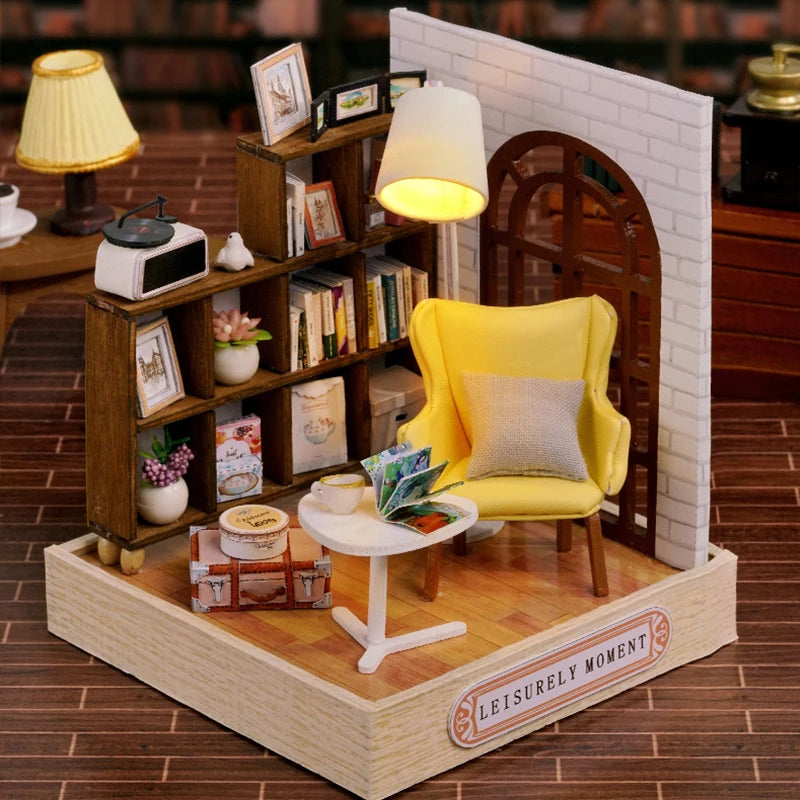 Mini Doll House DIY 3D Puzzle Assembly Building Model Toys Home Bedroom Decoration With Furniture Wooden Craft Gifts DollHouses