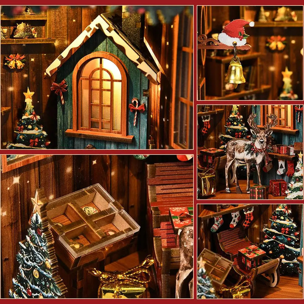 Christmas Decoration DIY Big Doll House 3D Puzzle Assembly Building Model Toys Doll Houses Home Ornament Desk Decoration