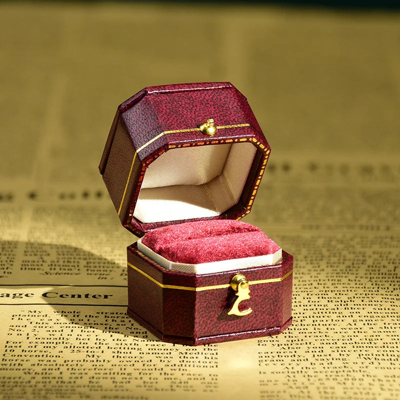 TAIMY Vintage Ring Box Handcrafted Wedding Antique Ring Box lassical Victorian Style Decor Mini Jewelry Box Ring Storage Case