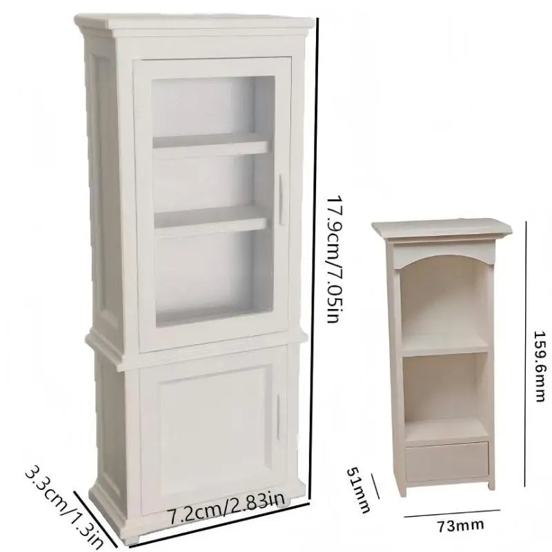Miniature Bookshelf Ornament Micro Scene Storage Racks 1/12 Dollhouse Display Cabinet Model Furniture Decor Accessories Gift