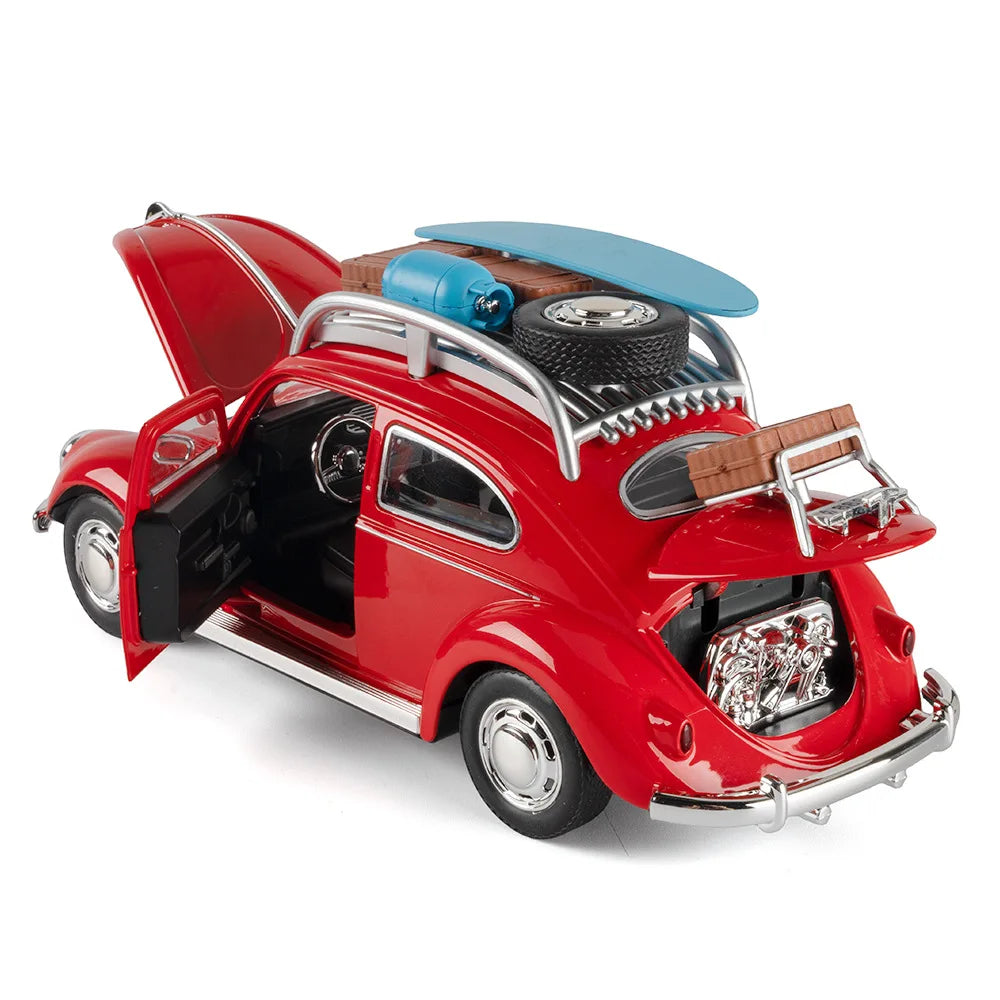 1:24 Beetle Travel Version Compact Sedan Alloy Metal Diecast Model Car Toy Car Classic Retro Cars Holiday