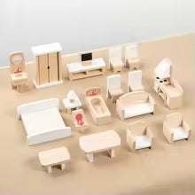 Simulated room wooden children's toys, pretend play mini furniture, hands