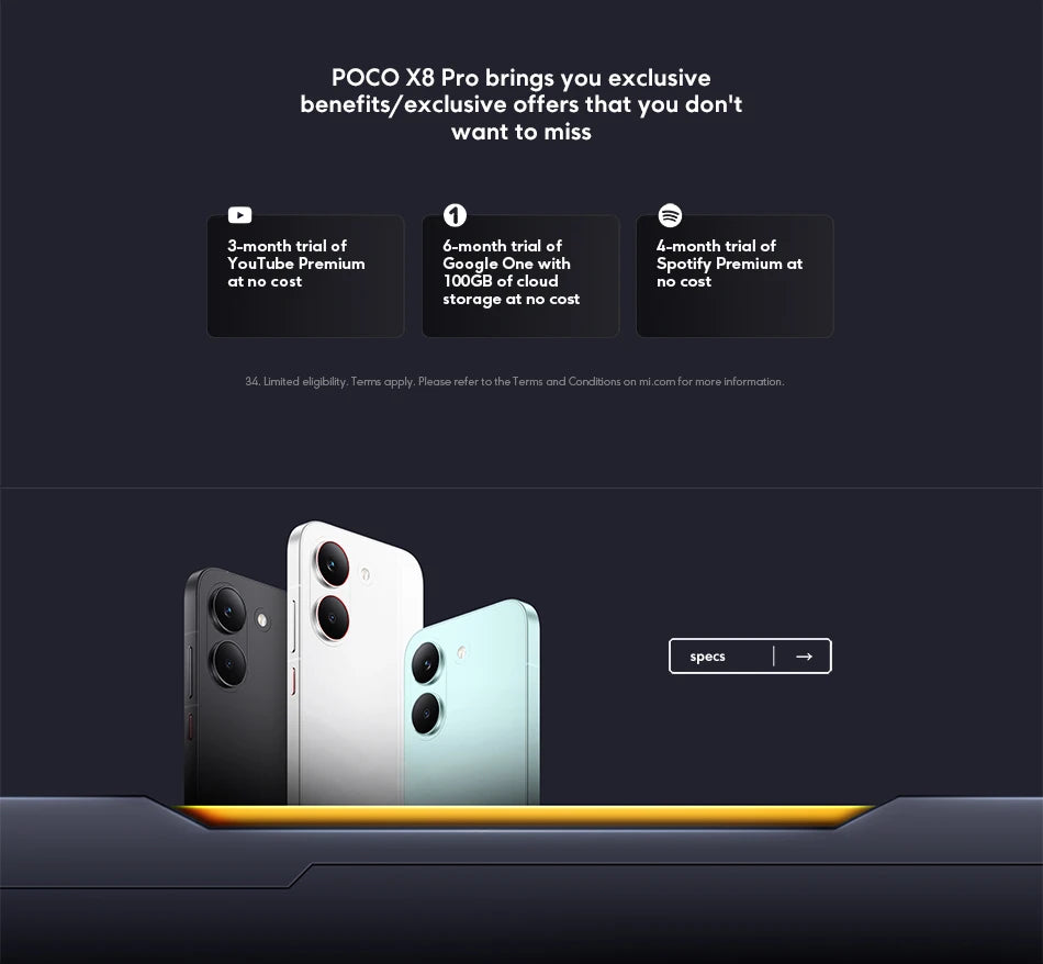 Global Version Xiaomi POCO X8 Pro 5G Mobile 120Hz Ultra-Bright AMOLED Display Smartphone 1.5K Dimensity 8500-Ultra NFC 50MP