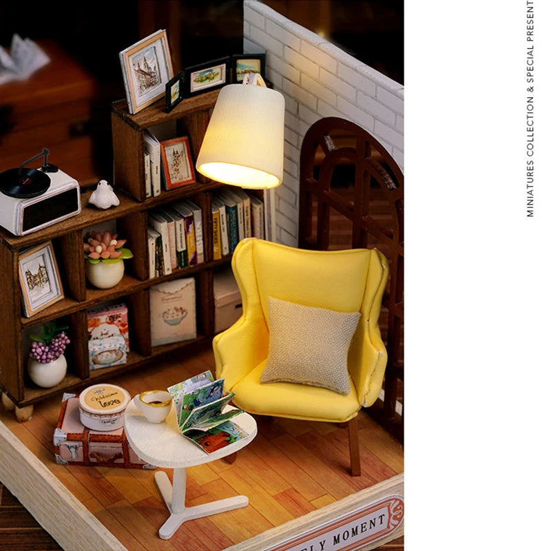 Mini Doll House DIY 3D Puzzle Assembly Building Model Toys Home Bedroom Decoration With Furniture Wooden Craft Gifts DollHouses