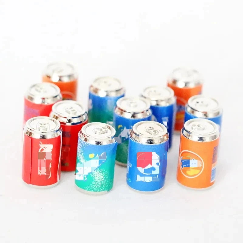 4Pcs Dollhouse Miniature Beverage Can Soda Can Soda Pop Cans Tins Mini Drink Bottle Dollhouse Decoration Shop Drinks Supply Acce