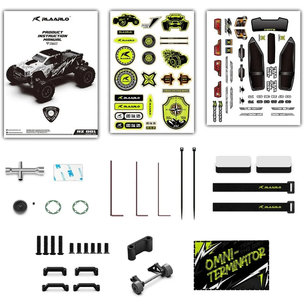 Mini 1:10 Carbon Fiber RC Car Roller Chassis for Adults 4X4 Off Road Truck with Central Differential All Terrain Monster