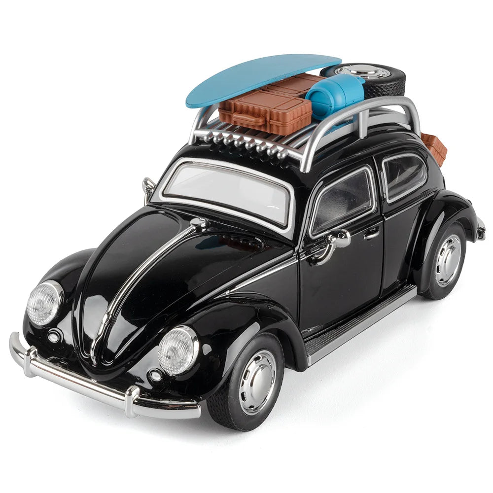 1:24 Beetle Travel Version Compact Sedan Alloy Metal Diecast Model Car Toy Car Classic Retro Cars Holiday