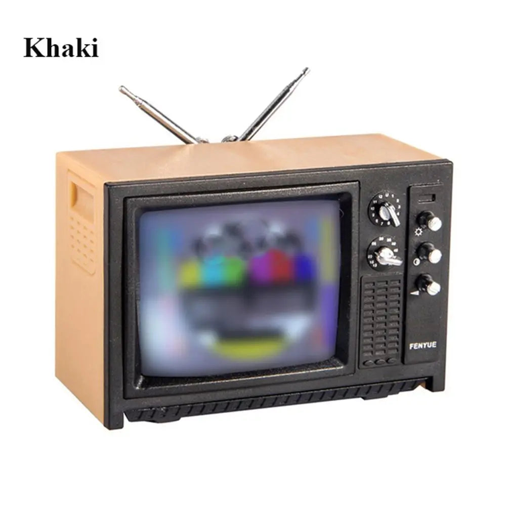 Television Ornaments Miniature Simulation Furniture 1:12 DollHouse Mini Retro Portable TV Toy For BJD Doll Room Decoration