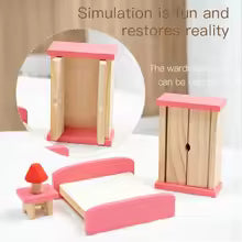 Simulated room wooden children's toys, pretend play mini furniture, hands