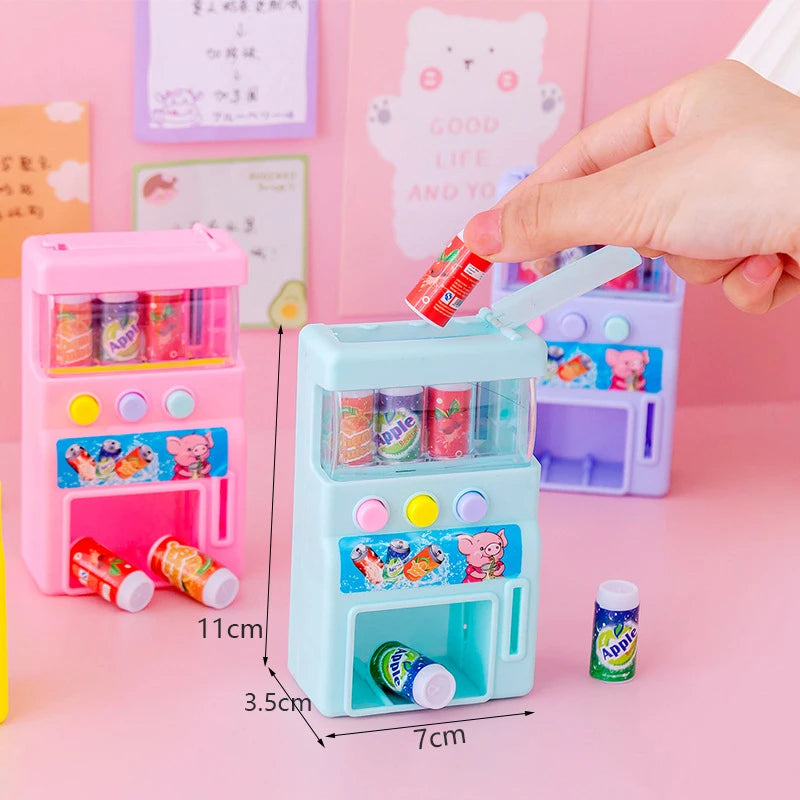 Hot-selling Children's Simulation Mini-coin-operated Beverage Vending Machine Self-service Beverage Cute Funny Toys For Children