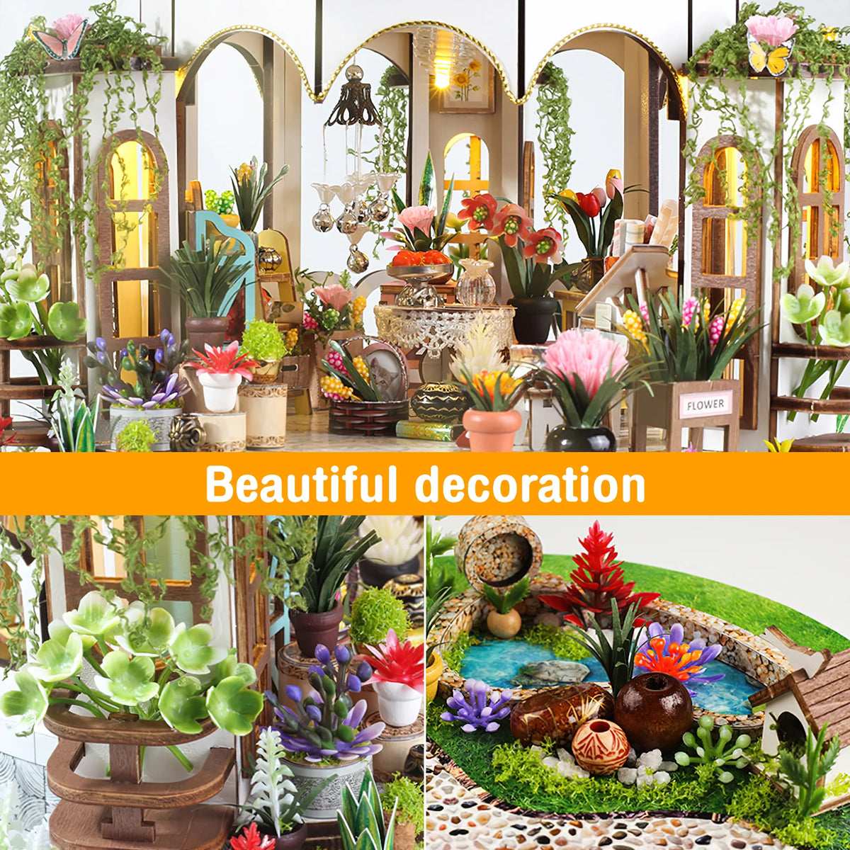 DIY Miniature Dollhouse Kit 1:24 Scale 3D Puzzle Assembly Building Toys w LED Light and Furniture Handmade Furniture DollHouses
