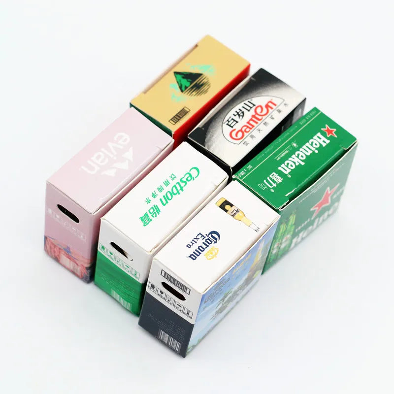 Mini Box Dollhouse Simulation Mineral Water Miniature Items Beer Set Drink OB11 Dolls House Accessories Supermarket Store Toys