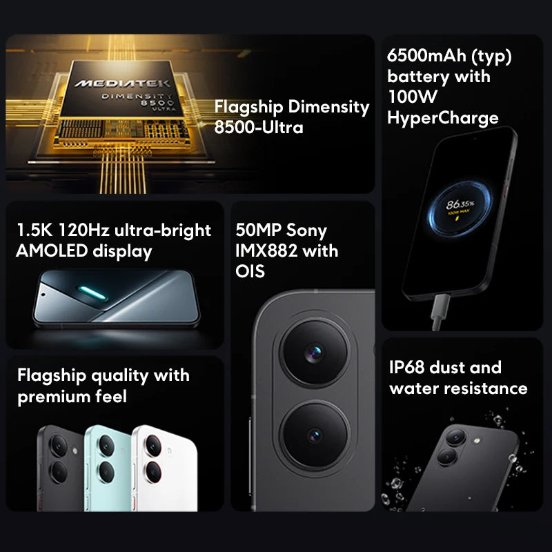 Global Version Xiaomi POCO X8 Pro 5G Mobile 120Hz Ultra-Bright AMOLED Display Smartphone 1.5K Dimensity 8500-Ultra NFC 50MP