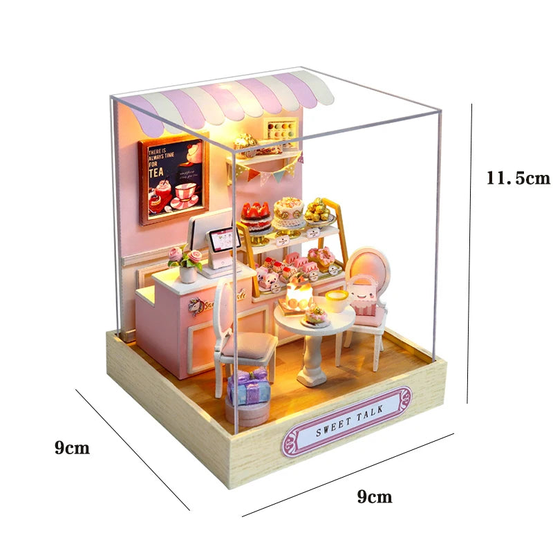 Mini Doll House DIY 3D Puzzle Assembly Building Model Toys Home Bedroom Decoration With Furniture Wooden Craft Gifts DollHouses