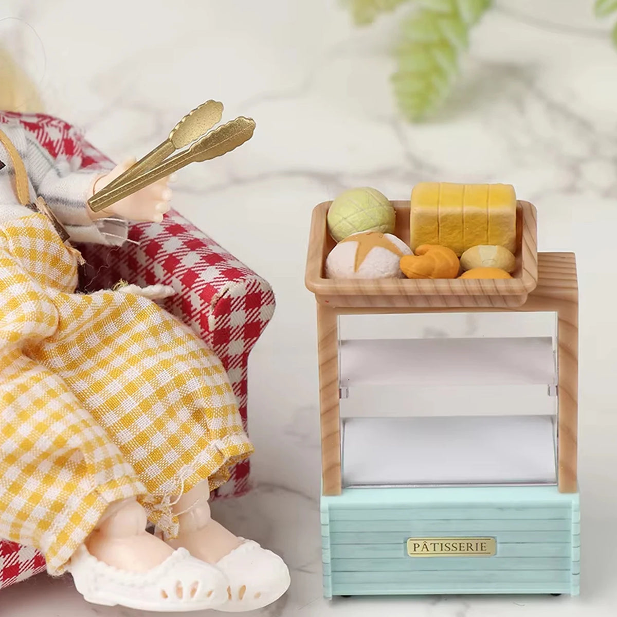 Dollhouse Miniature Bread Cabinet Food Snack Stall: 1/12 Mini Simulation Supermarket Shopping Coffee Shop Scene Decoration Model