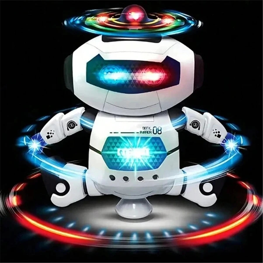 Intelligent dancing robot toy with 360 ° rotation and light effect electric toy, fun interactive game for children aged 14 and a